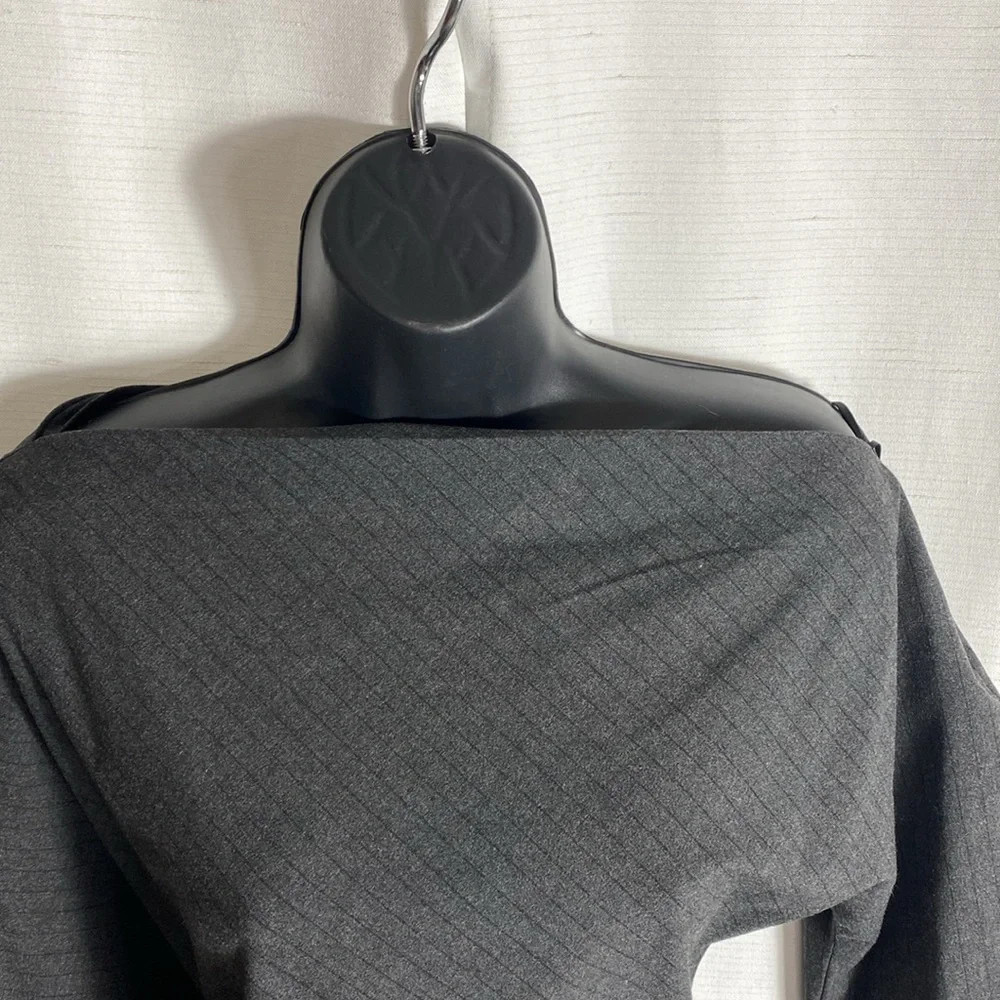 Zara Striped Gray Mini Dress Long Sleeves Size S